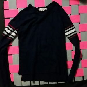 Stripped navy blue sweater